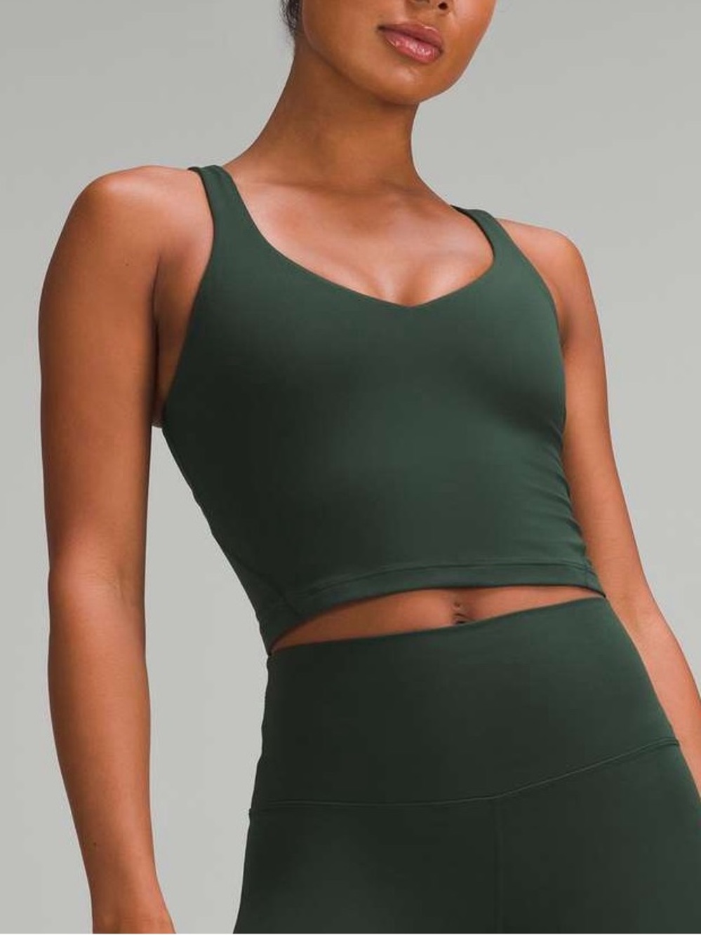lululemon athletica Forest Green V-Neck Cropped Tank